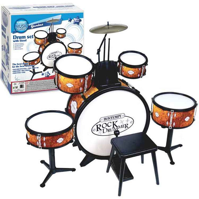 Bontempi Drum Set 6 Pcs With Stool 450mm