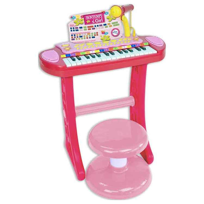 Bontempi Electronic Keyboard With Microphone and Stool