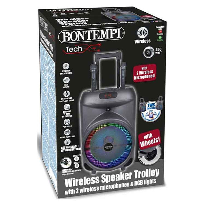 Bontempi Wireless Trolley Speaker With 2 Wireless Microphone