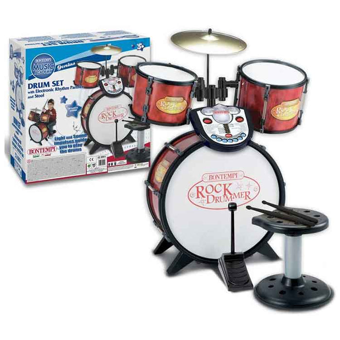 Bontempi Drum Set With Electronic Rhythm Partner and Stool