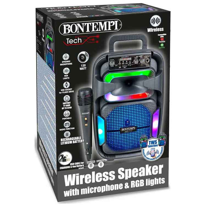 Bontempi Wireless Speaker With Microphone & RGB Lights