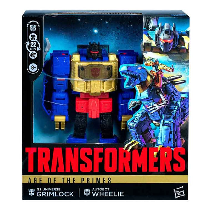 Transformers Generations Age of the Primes Leader G2 Universe Grimlock and Autobot Wheelie