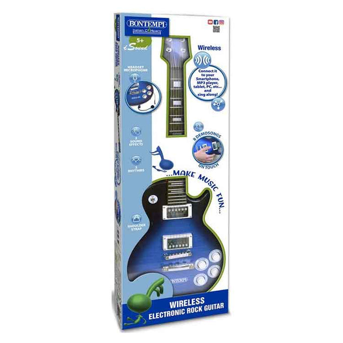 Bontempi Wireless Electronic Guitar Gibson Model With Headset Microphone