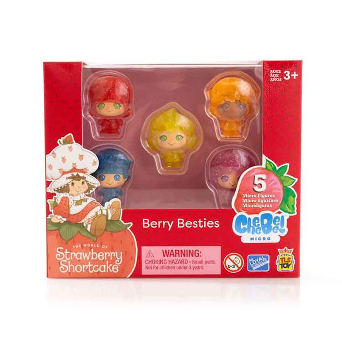 Strawberry Shortcake CheeBee Berry Besties Glitter 1 1/2-Inch Mini-Figure 5-Pack Collector Set - SDCC 2024 Exclusive