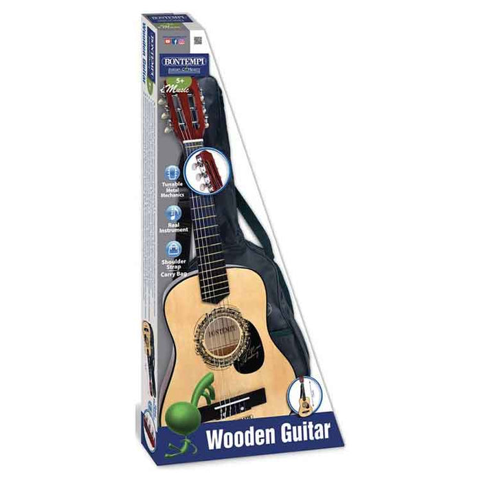 Bontempi Wooden Guitar 75 Cm With Shoulder Strap and Carry-bag