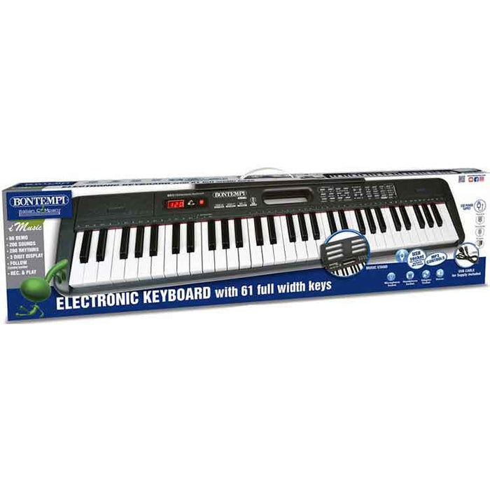 Bontempi Digital Keyboard With 61 Full Width Keys + Music Stand